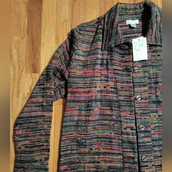 NWT Christopher & Banks suit jacket/ blazer, women's Large, green/orange/red - Picture 4 of 16